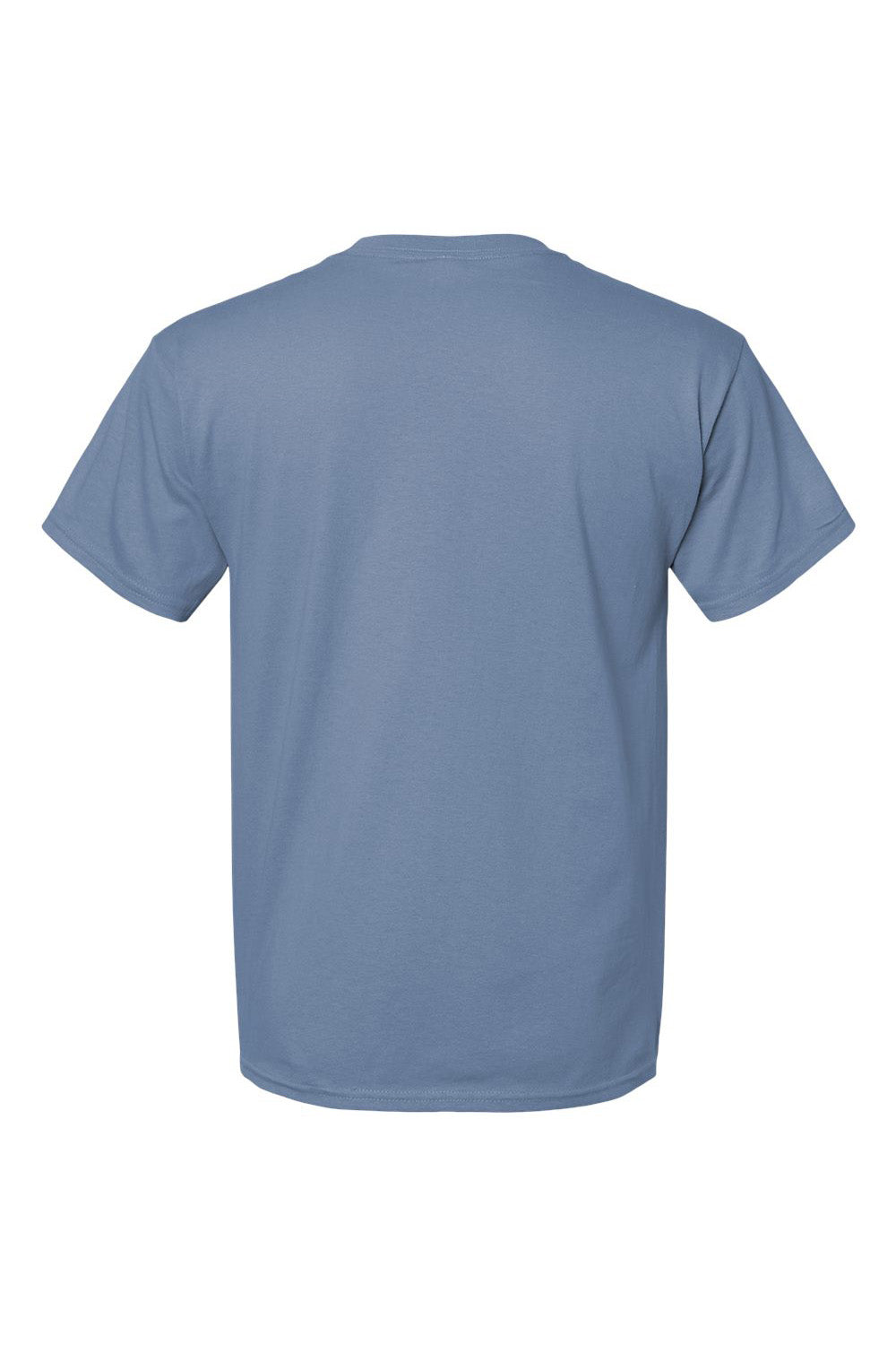 Hanes 5280 Mens ComfortSoft Short Sleeve Crewneck T-Shirt Stonewashed Blue Flat Back