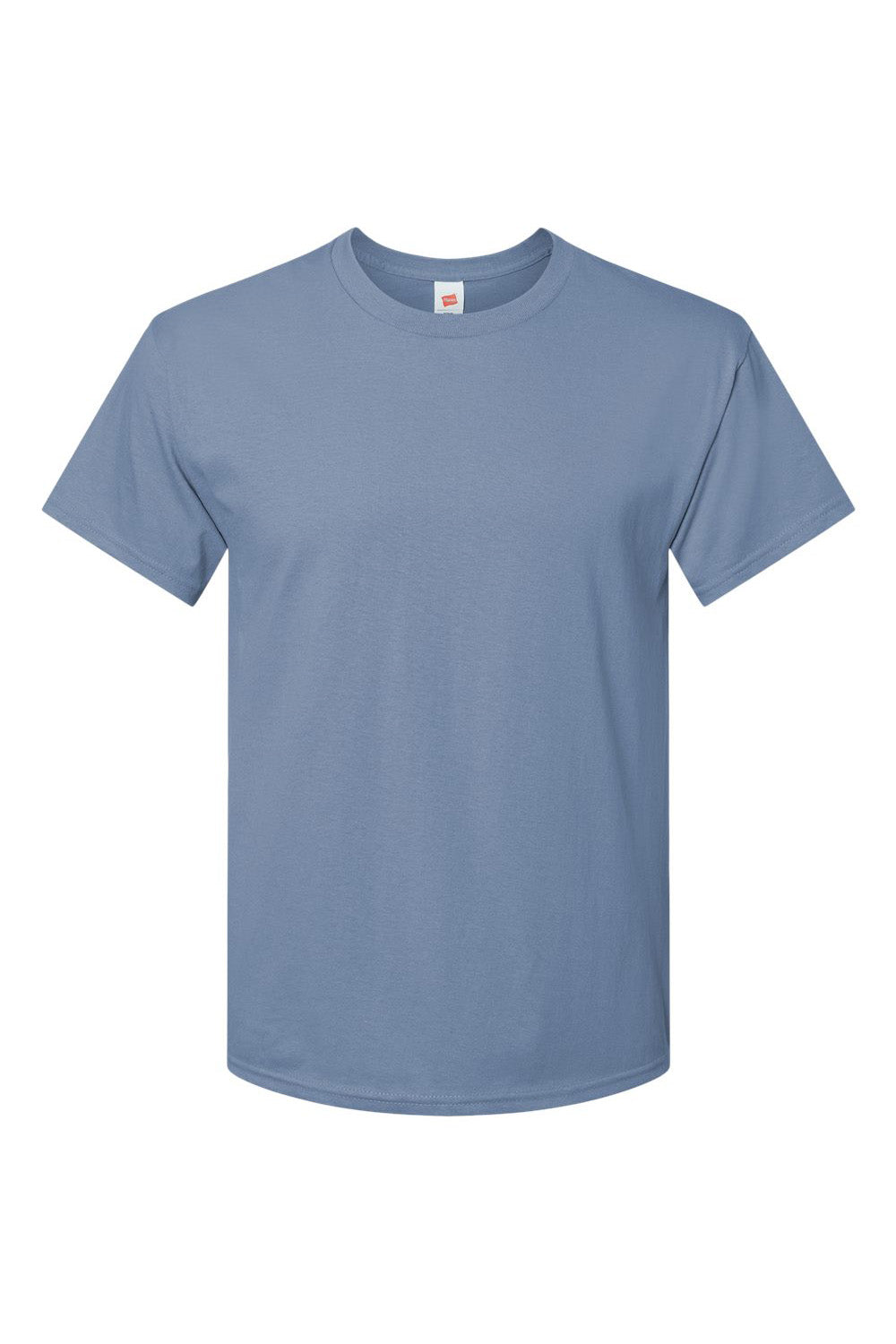 Hanes 5280 Mens ComfortSoft Short Sleeve Crewneck T-Shirt Stonewashed Blue Flat Front