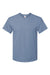 Hanes 5280 Mens ComfortSoft Short Sleeve Crewneck T-Shirt Stonewashed Blue Flat Front