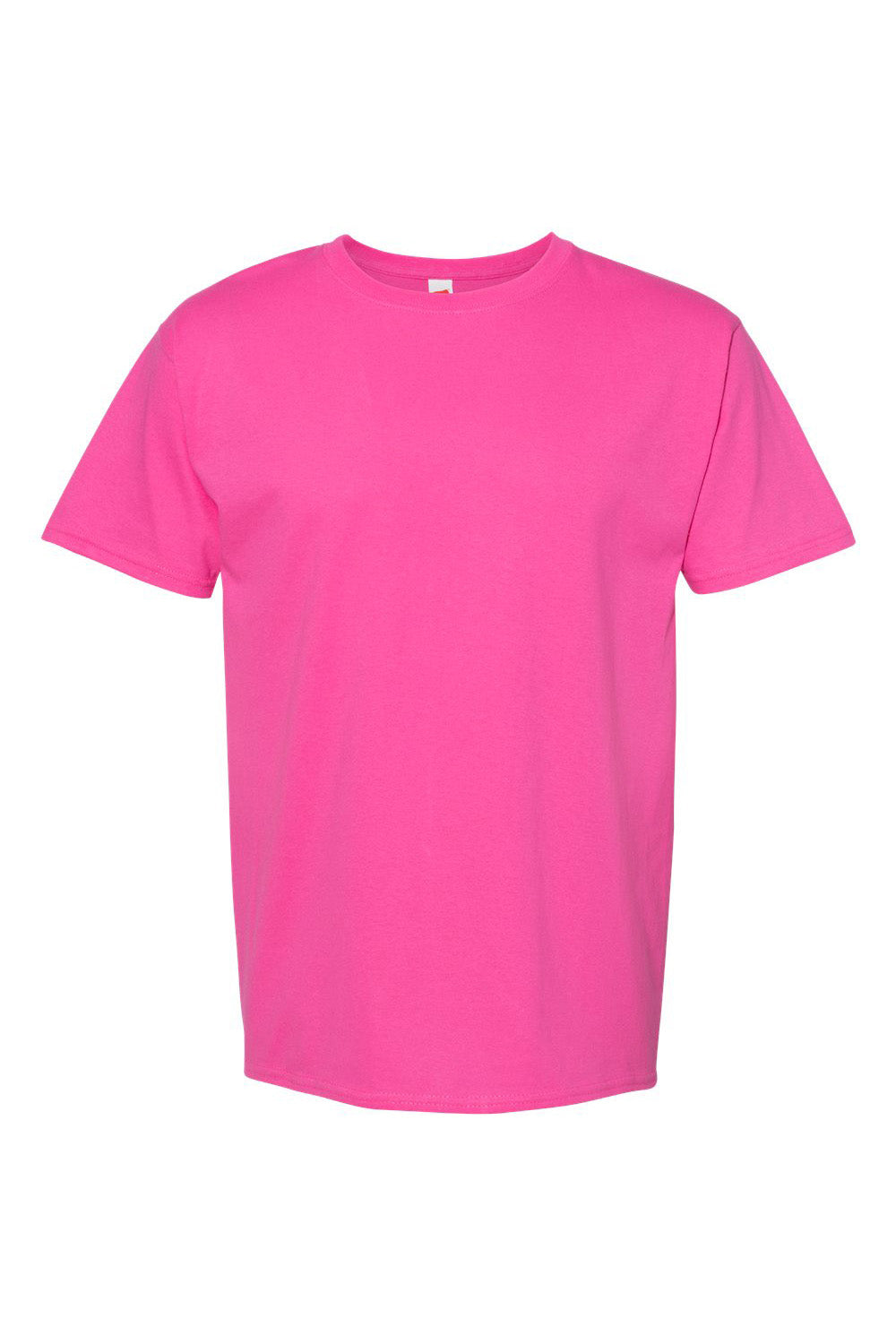 Hanes 5280 Mens ComfortSoft Short Sleeve Crewneck T-Shirt Wow Pink Flat Front