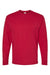 Hanes 5286 Mens ComfortSoft Long Sleeve Crewneck T-Shirt Athletic Crimson Red Flat Front