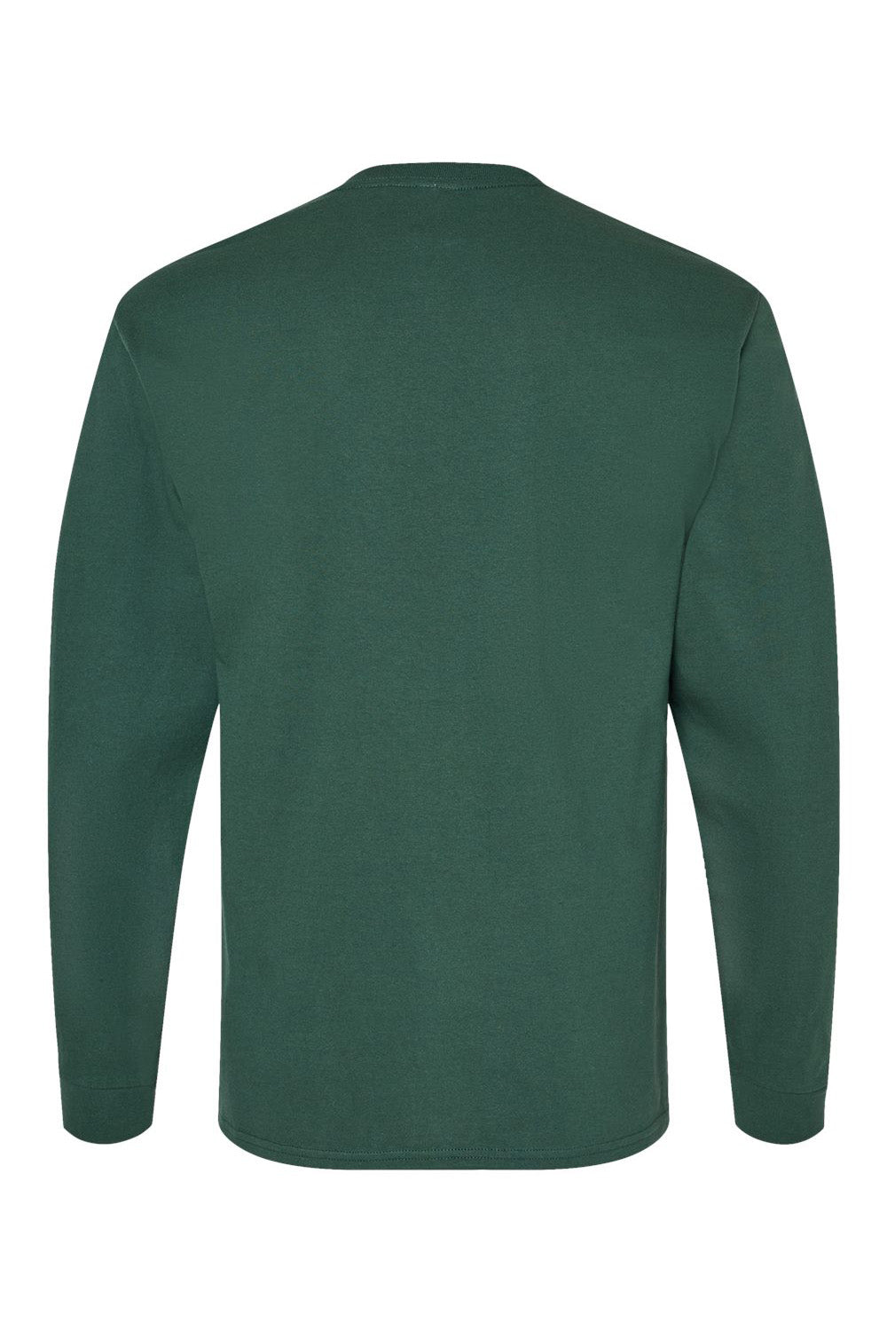 Hanes 5286 Mens ComfortSoft Long Sleeve Crewneck T-Shirt Athletic Dark Green Flat Back