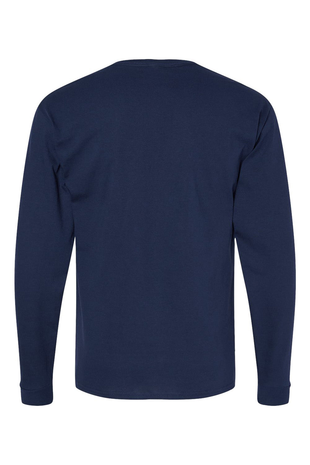 Hanes 5286 Mens ComfortSoft Long Sleeve Crewneck T-Shirt Athletic Navy Blue Flat Back