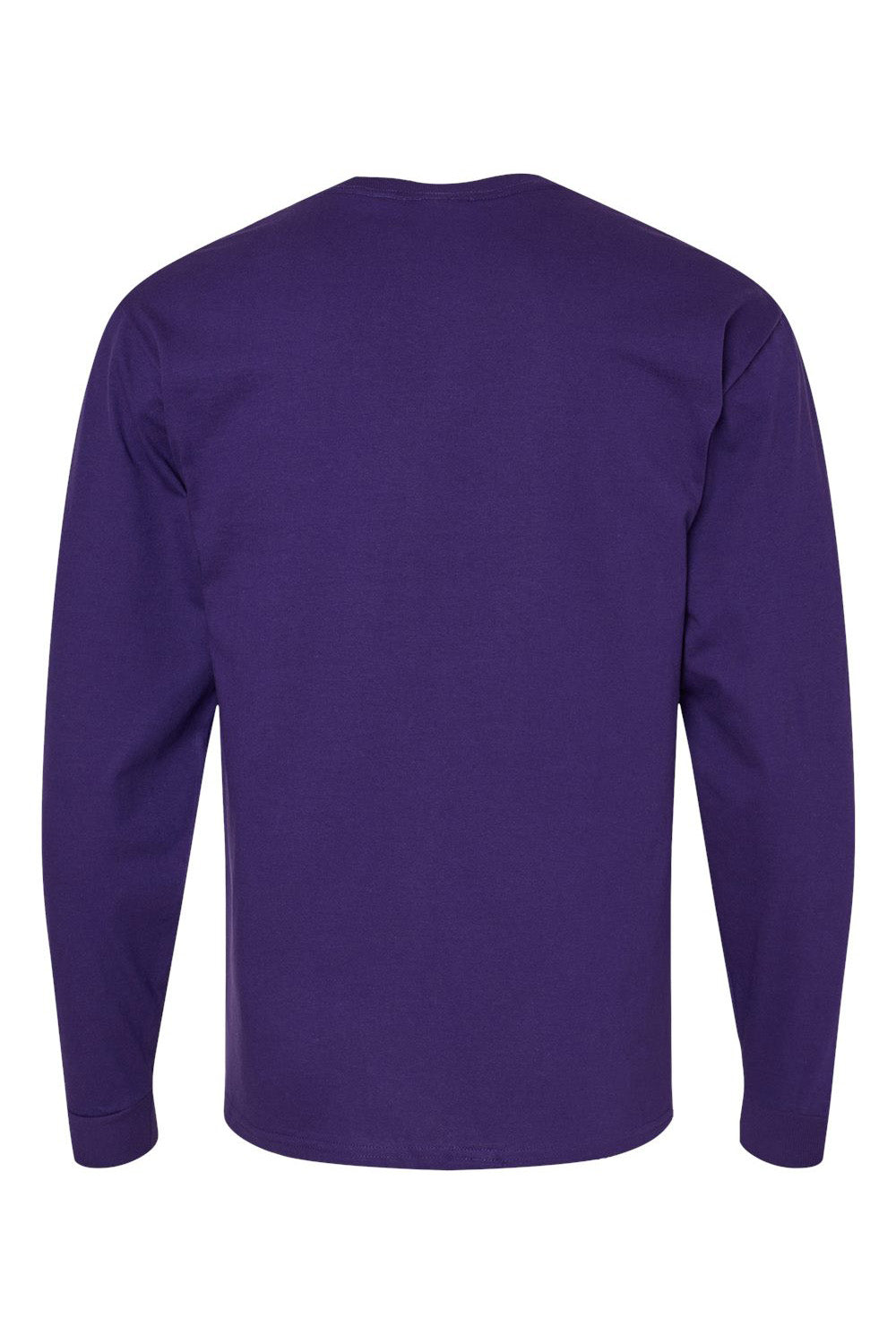 Hanes 5286 Mens ComfortSoft Long Sleeve Crewneck T-Shirt Athletic Purple Flat Back