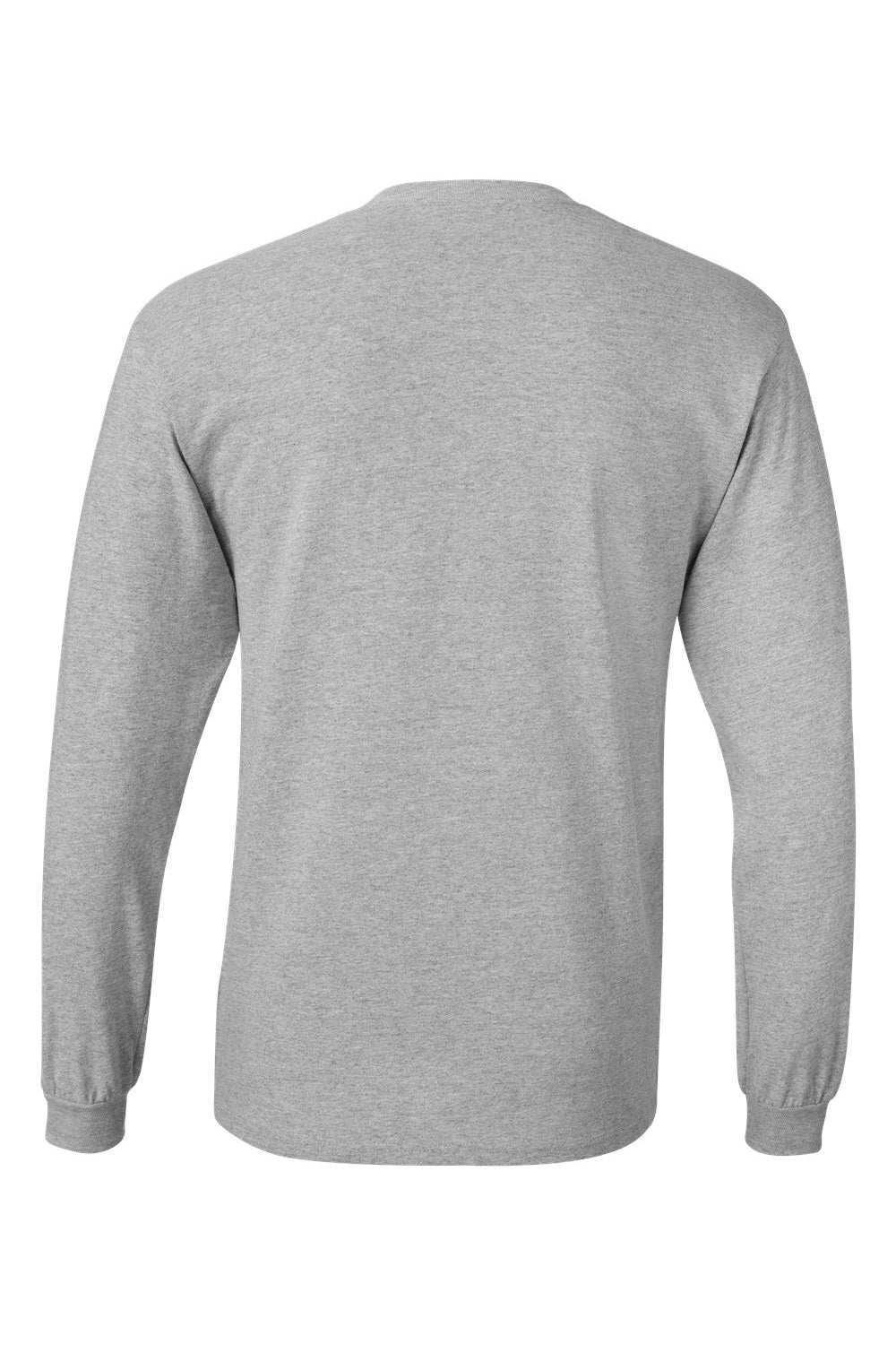 Hanes 5286 Mens ComfortSoft Long Sleeve Crewneck T-Shirt Light Steel Grey Flat Back