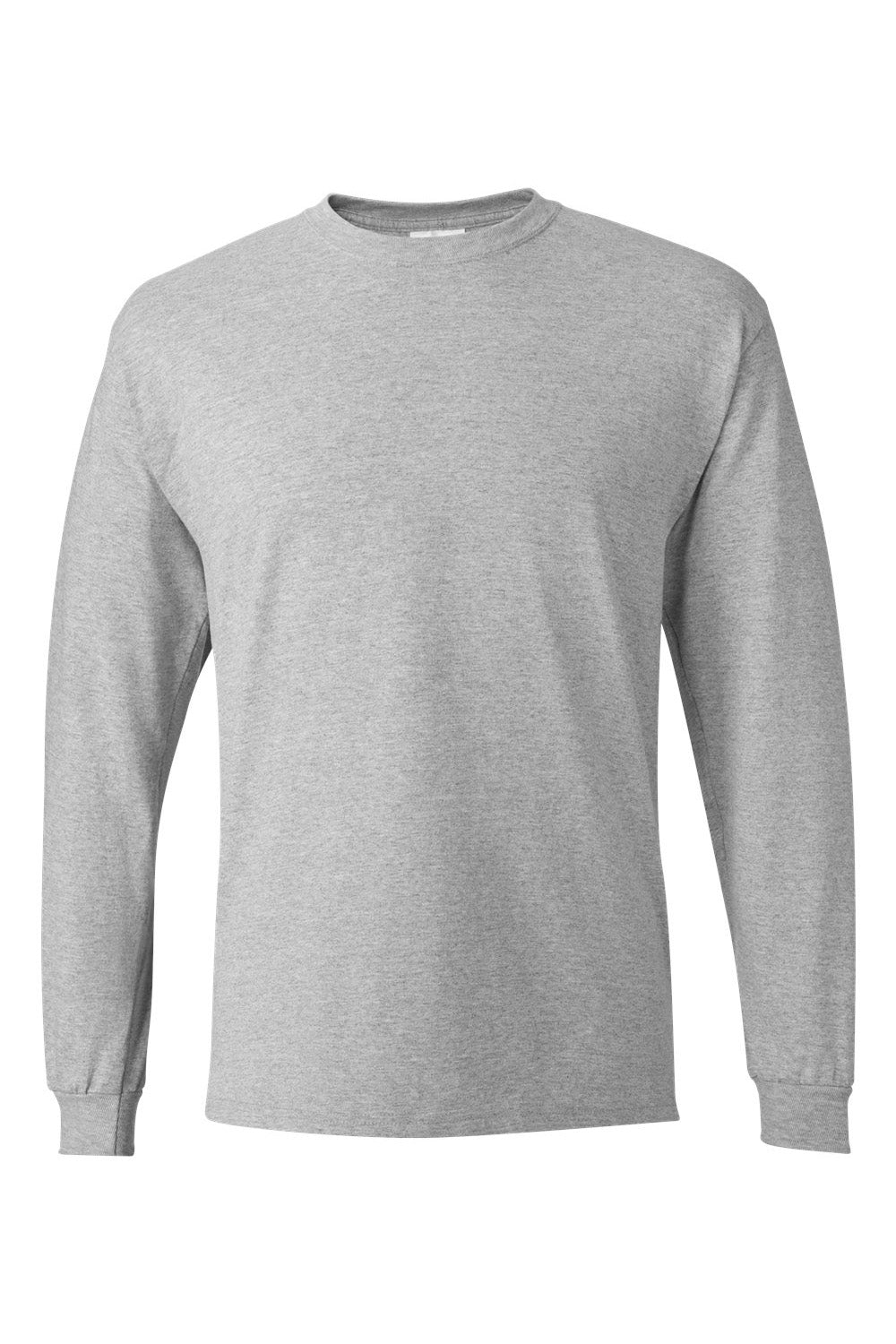 Hanes 5286 Mens ComfortSoft Long Sleeve Crewneck T-Shirt Light Steel Grey Flat Front