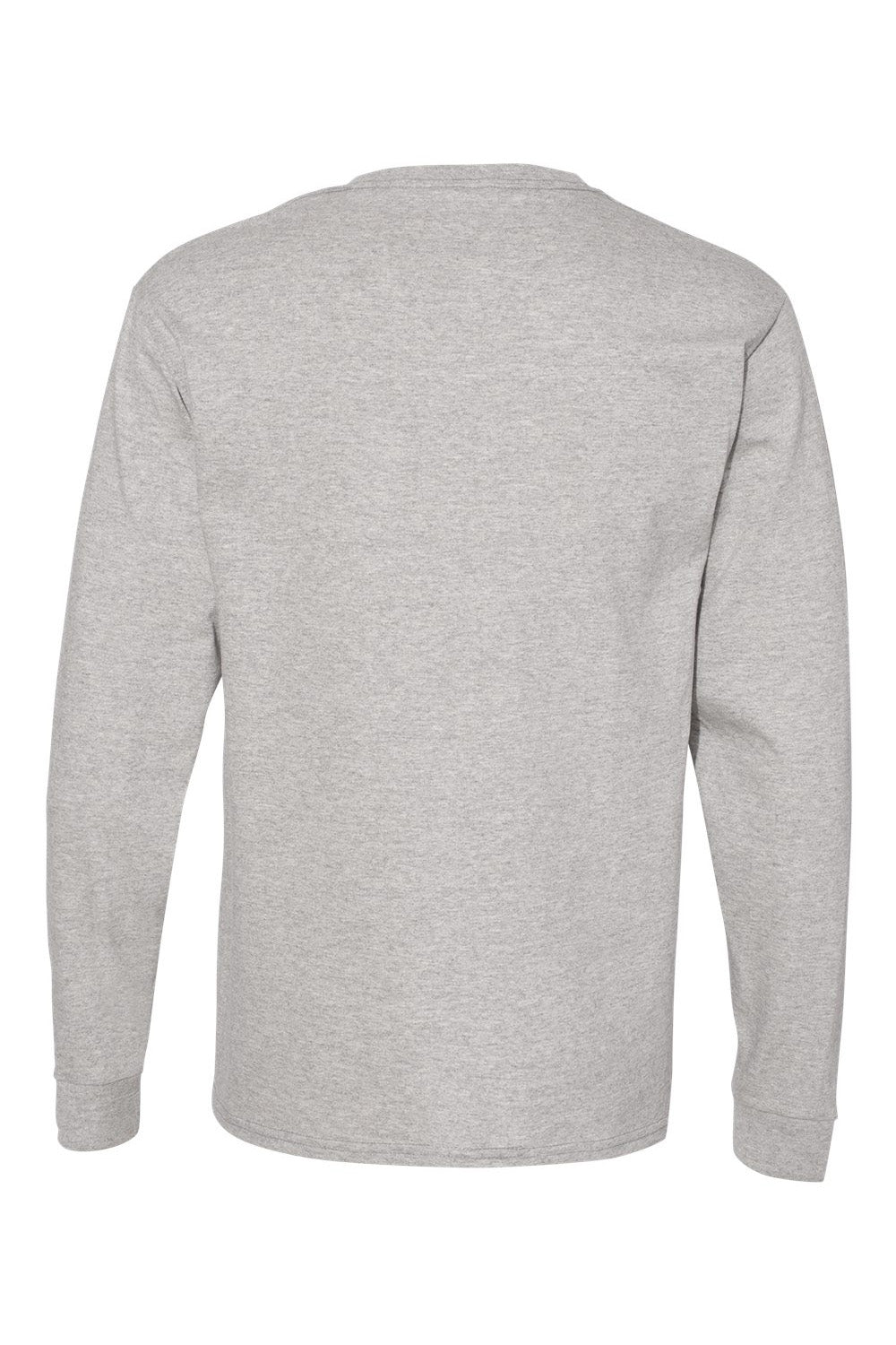 Hanes 5286 Mens ComfortSoft Long Sleeve Crewneck T-Shirt Oxford Grey Flat Back