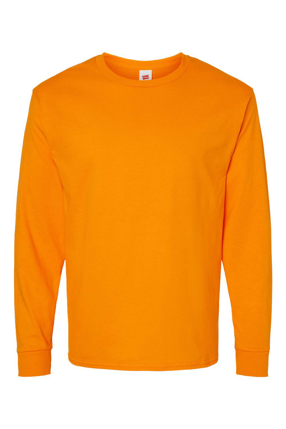 Hanes 5286 Mens ComfortSoft Long Sleeve Crewneck T-Shirt Tennessee Orange Flat Front