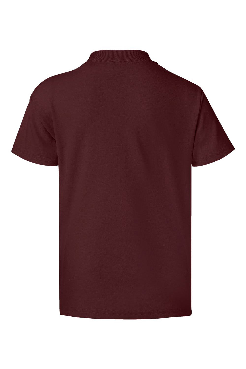 Hanes 5370 Youth EcoSmart Short Sleeve Crewneck T-Shirt Maroon Flat Back