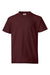 Hanes 5370 Youth EcoSmart Short Sleeve Crewneck T-Shirt Maroon Flat Front