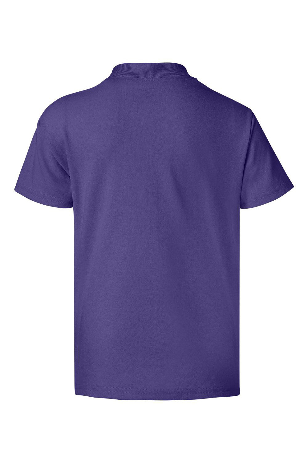 Hanes 5370 Youth EcoSmart Short Sleeve Crewneck T-Shirt Purple Flat Back