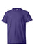 Hanes 5370 Youth EcoSmart Short Sleeve Crewneck T-Shirt Purple Flat Front