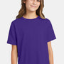 Hanes Youth EcoSmart Short Sleeve Crewneck T-Shirt - Purple