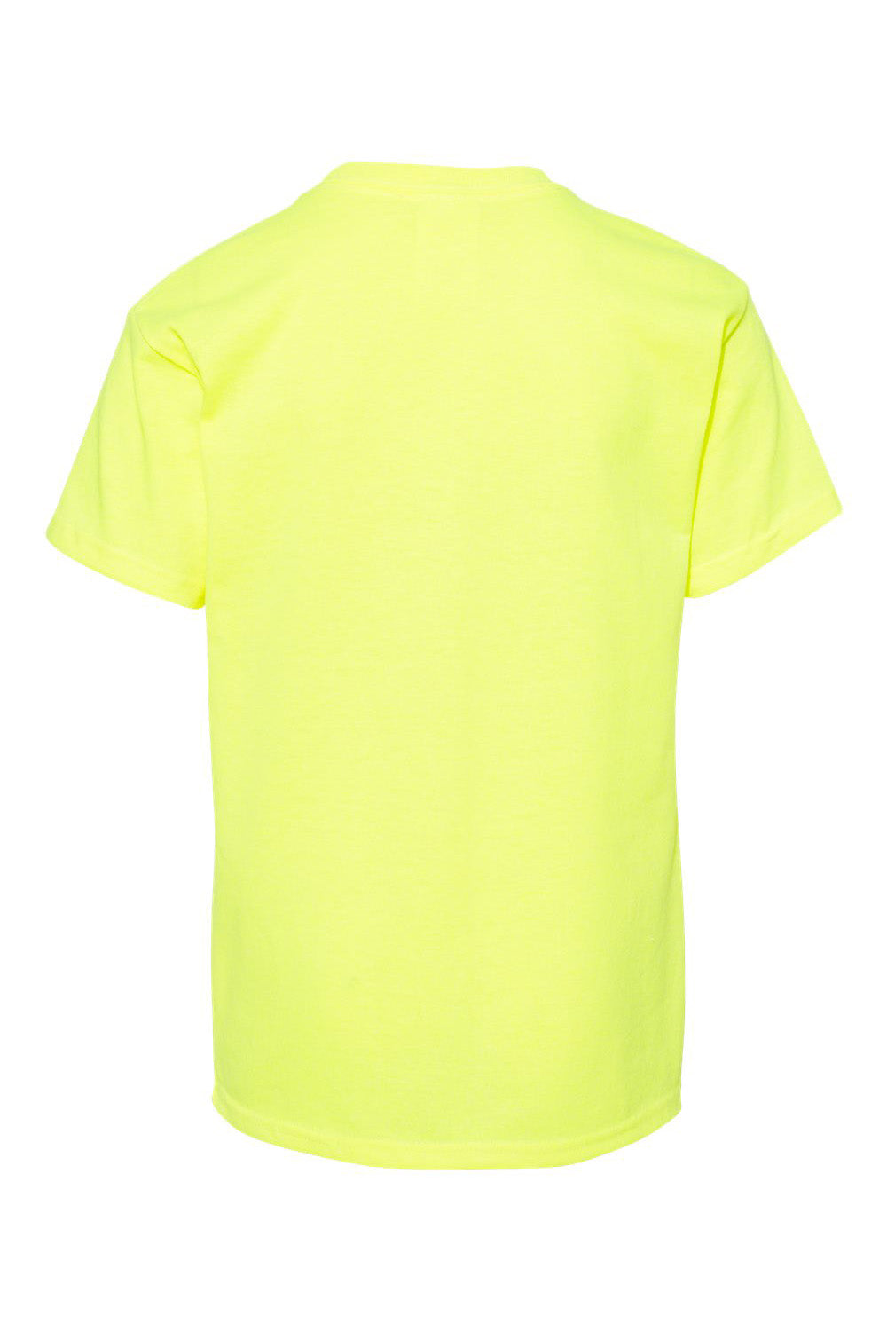 Hanes 5370 Youth EcoSmart Short Sleeve Crewneck T-Shirt Safety Green Flat Back