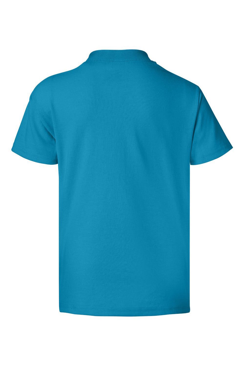 Hanes 5370 Youth EcoSmart Short Sleeve Crewneck T-Shirt Teal Blue Flat Back