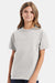 Hanes 5450/54500 Youth ComfortSoft Short Sleeve Crewneck T-Shirt Ash Grey Model Front