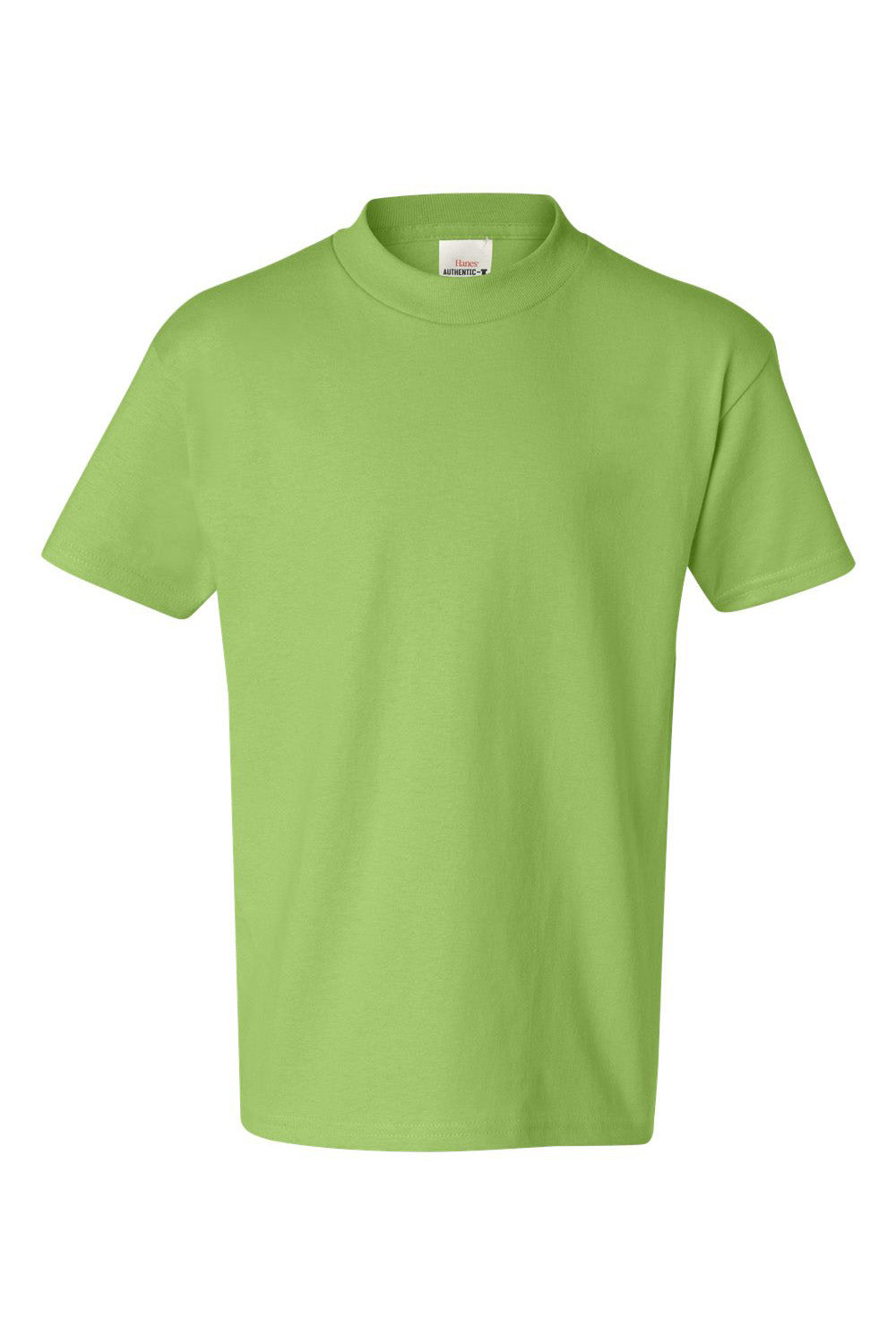 Hanes 5450/54500 Youth ComfortSoft Short Sleeve Crewneck T-Shirt Lime Green Flat Front