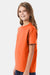 Hanes 5450/54500 Youth ComfortSoft Short Sleeve Crewneck T-Shirt Orange Model Side