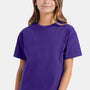 Hanes Youth ComfortSoft Short Sleeve Crewneck T-Shirt - Purple