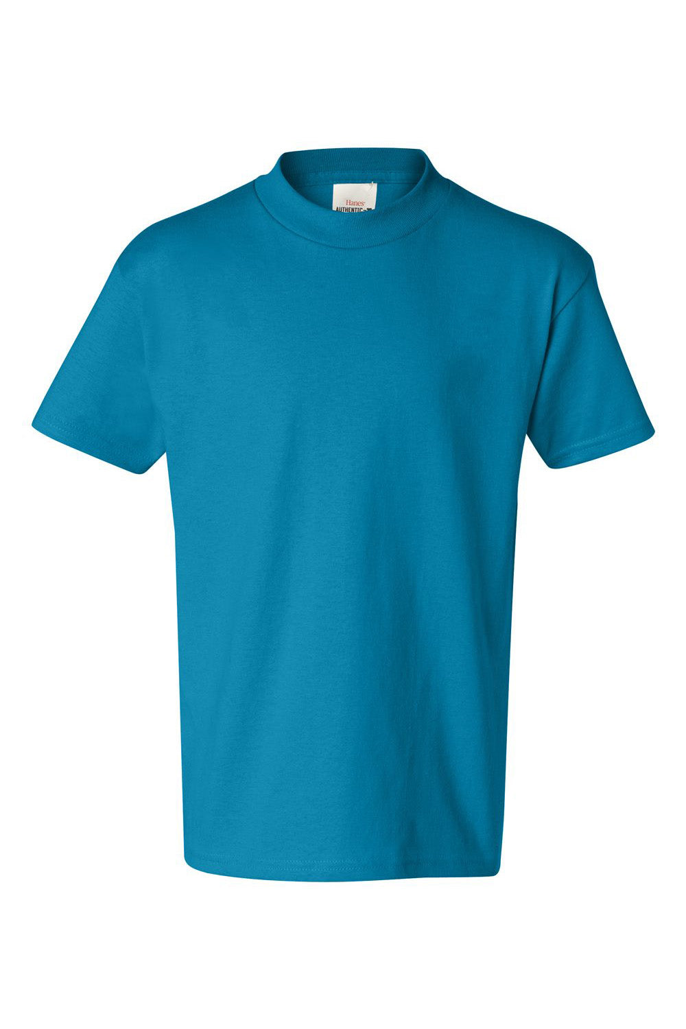 Hanes 5450/54500 Youth ComfortSoft Short Sleeve Crewneck T-Shirt Teal Blue Flat Front