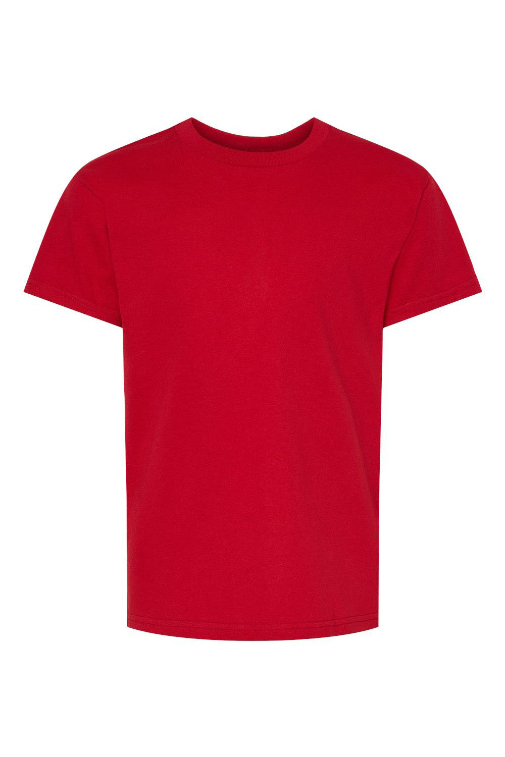 Hanes 5480 Youth ComfortSoft Short Sleeve Crewneck T-Shirt Athletic Crimson Red Flat Front