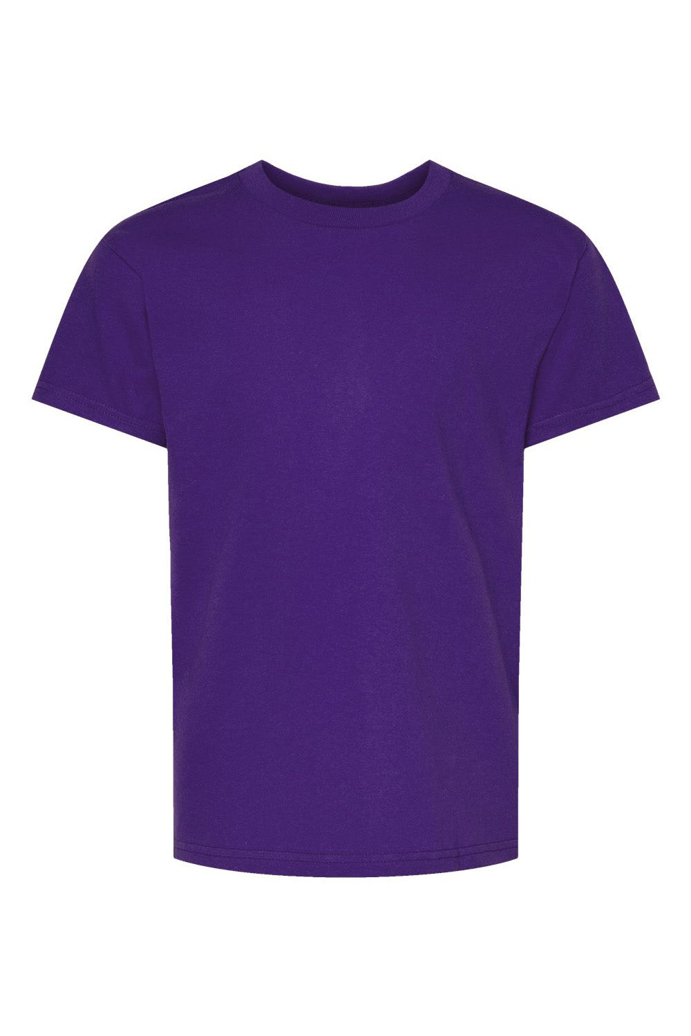 Hanes 5480 Youth ComfortSoft Short Sleeve Crewneck T-Shirt Athletic Purple Flat Front