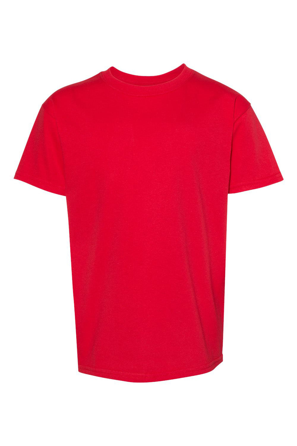 Hanes 5480 Youth ComfortSoft Short Sleeve Crewneck T-Shirt Athletic Red Flat Front