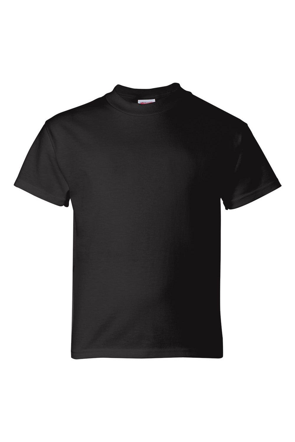 Hanes 5480 Youth ComfortSoft Short Sleeve Crewneck T-Shirt Black Flat Front