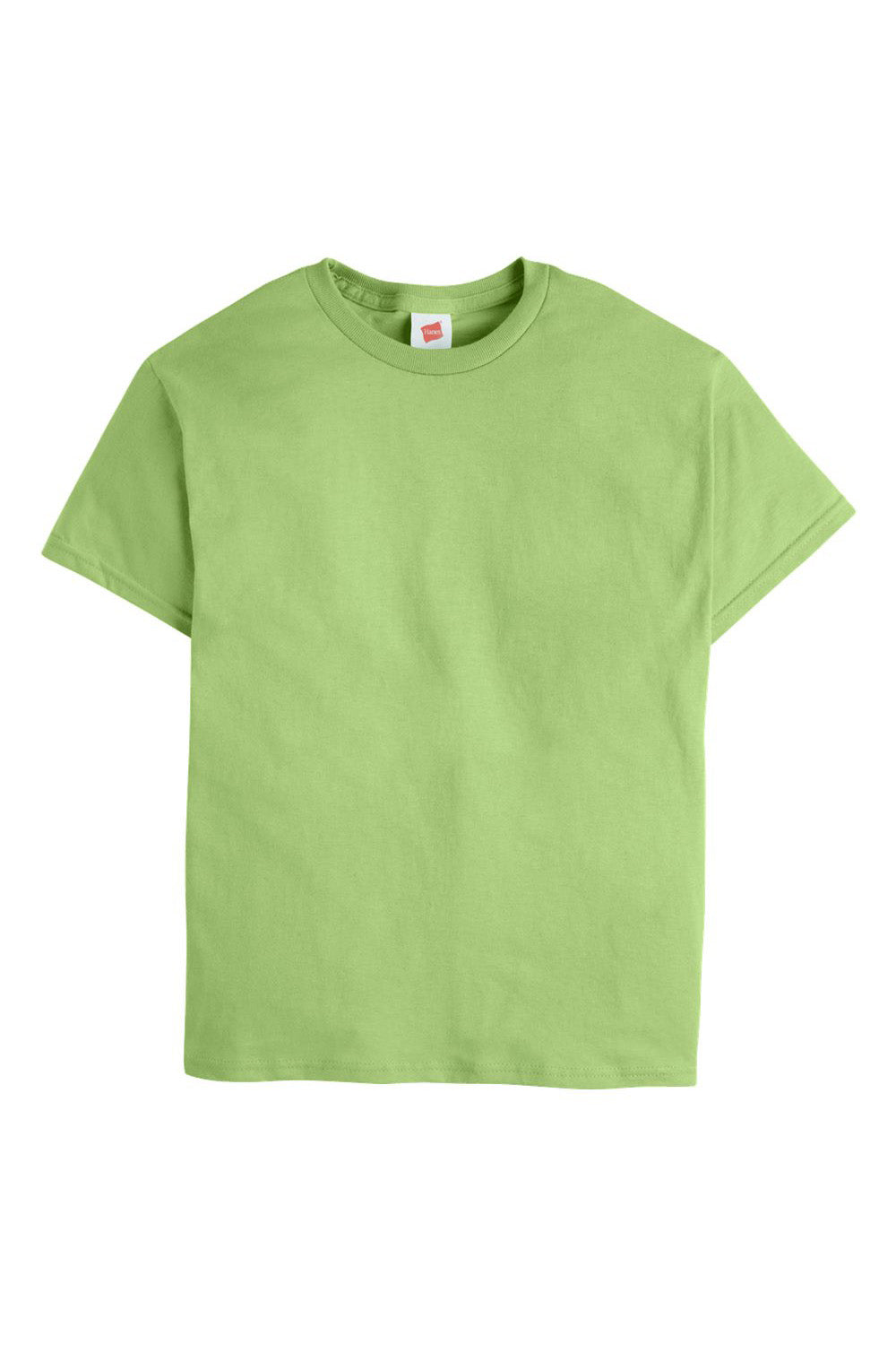 Hanes 5480 Youth ComfortSoft Short Sleeve Crewneck T-Shirt Lime Green Flat Front