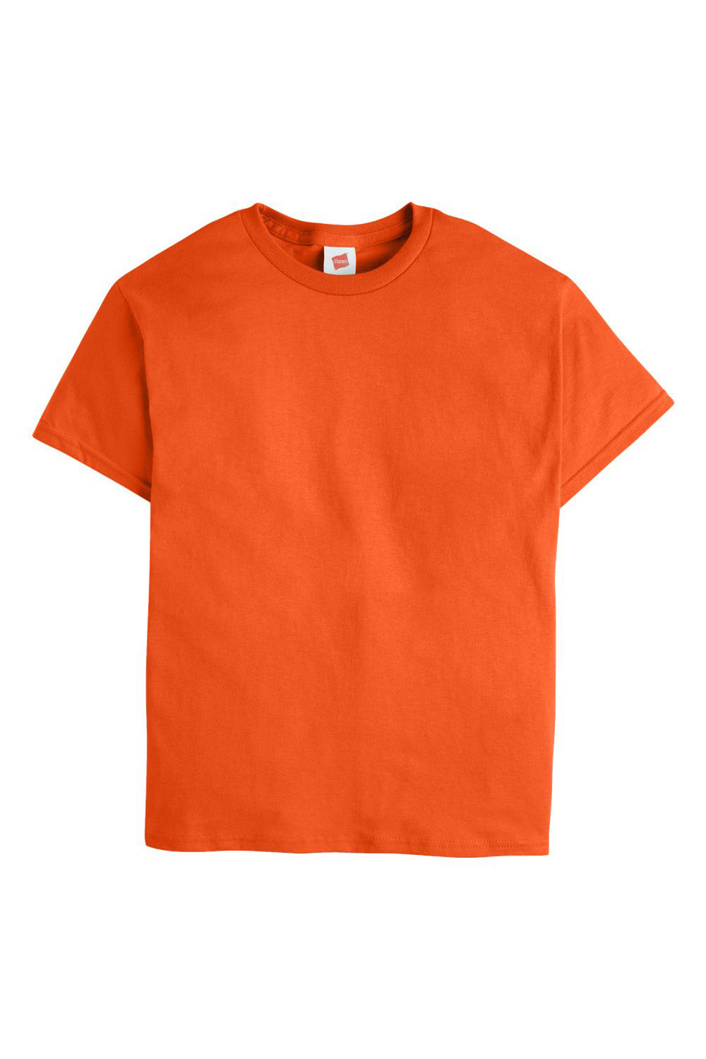 Hanes 5480 Youth ComfortSoft Short Sleeve Crewneck T-Shirt Orange Flat Front