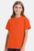 Hanes 5480 Youth ComfortSoft Short Sleeve Crewneck T-Shirt Orange Model Front