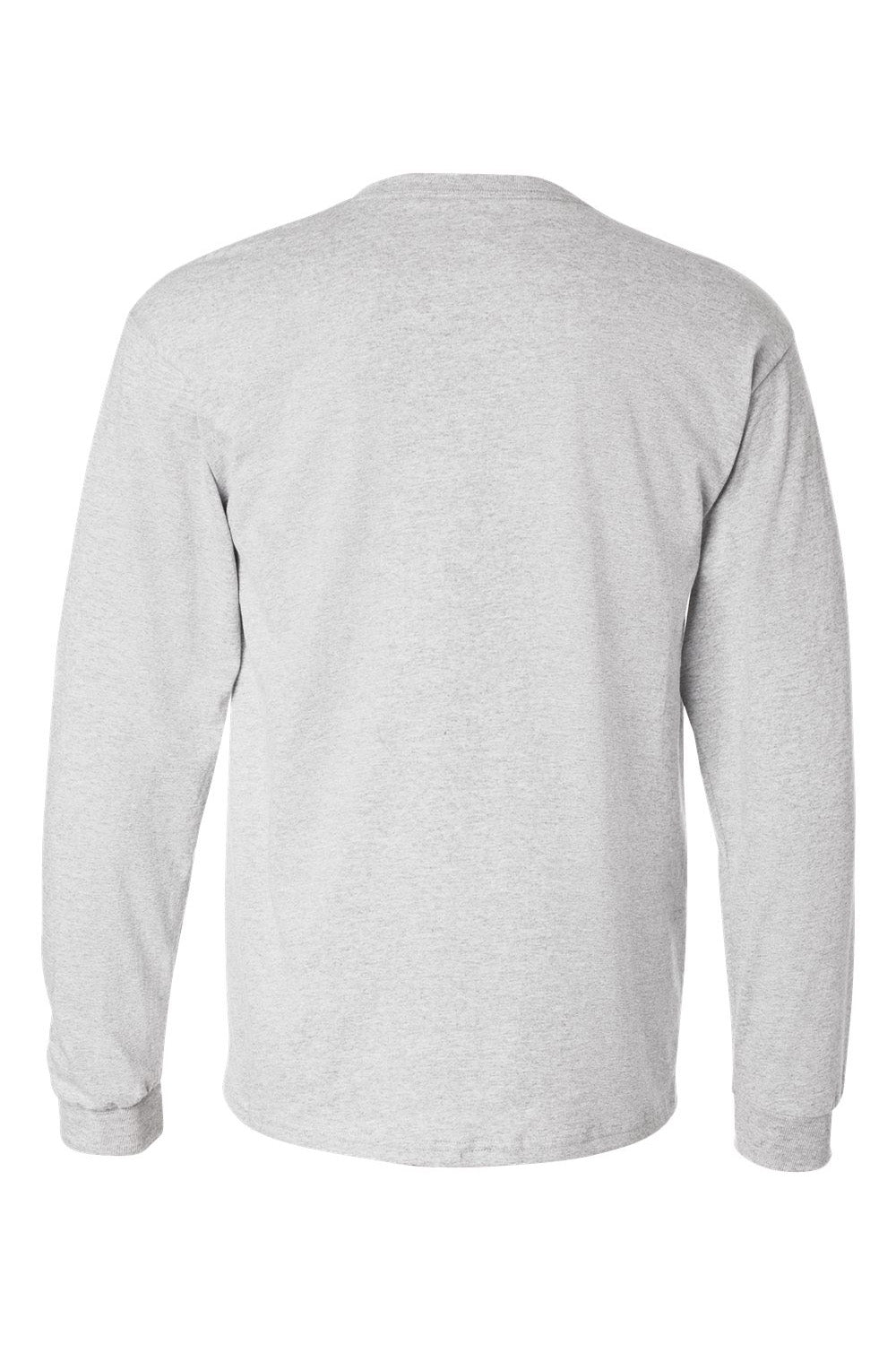 Hanes 5586 Mens ComfortSoft Long Sleeve Crewneck T-Shirt Ash Grey Flat Back