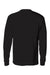 Hanes 5596 Mens ComfortSoft Long Sleeve Crewneck T-Shirt w/ Pocket Black Flat Back