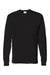 Hanes 5596 Mens ComfortSoft Long Sleeve Crewneck T-Shirt w/ Pocket Black Flat Front