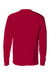 Hanes 5596 Mens ComfortSoft Long Sleeve Crewneck T-Shirt w/ Pocket Deep Red Flat Back