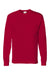 Hanes 5596 Mens ComfortSoft Long Sleeve Crewneck T-Shirt w/ Pocket Deep Red Flat Front