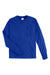 Hanes 5596 Mens ComfortSoft Long Sleeve Crewneck T-Shirt w/ Pocket Deep Royal Blue Flat Front