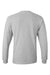 Hanes 5596 Mens ComfortSoft Long Sleeve Crewneck T-Shirt w/ Pocket Light Steel Grey Flat Back