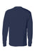 Hanes 5596 Mens ComfortSoft Long Sleeve Crewneck T-Shirt w/ Pocket Navy Blue Flat Back