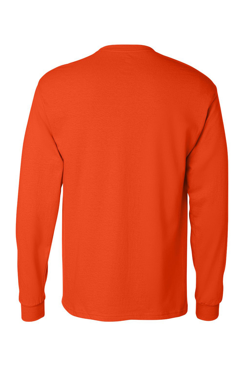 Hanes 5596 Mens ComfortSoft Long Sleeve Crewneck T-Shirt w/ Pocket Orange Flat Back