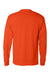 Hanes 5596 Mens ComfortSoft Long Sleeve Crewneck T-Shirt w/ Pocket Orange Flat Back