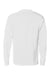 Hanes 5596 Mens ComfortSoft Long Sleeve Crewneck T-Shirt w/ Pocket White Flat Back