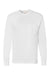 Hanes 5596 Mens ComfortSoft Long Sleeve Crewneck T-Shirt w/ Pocket White Flat Front