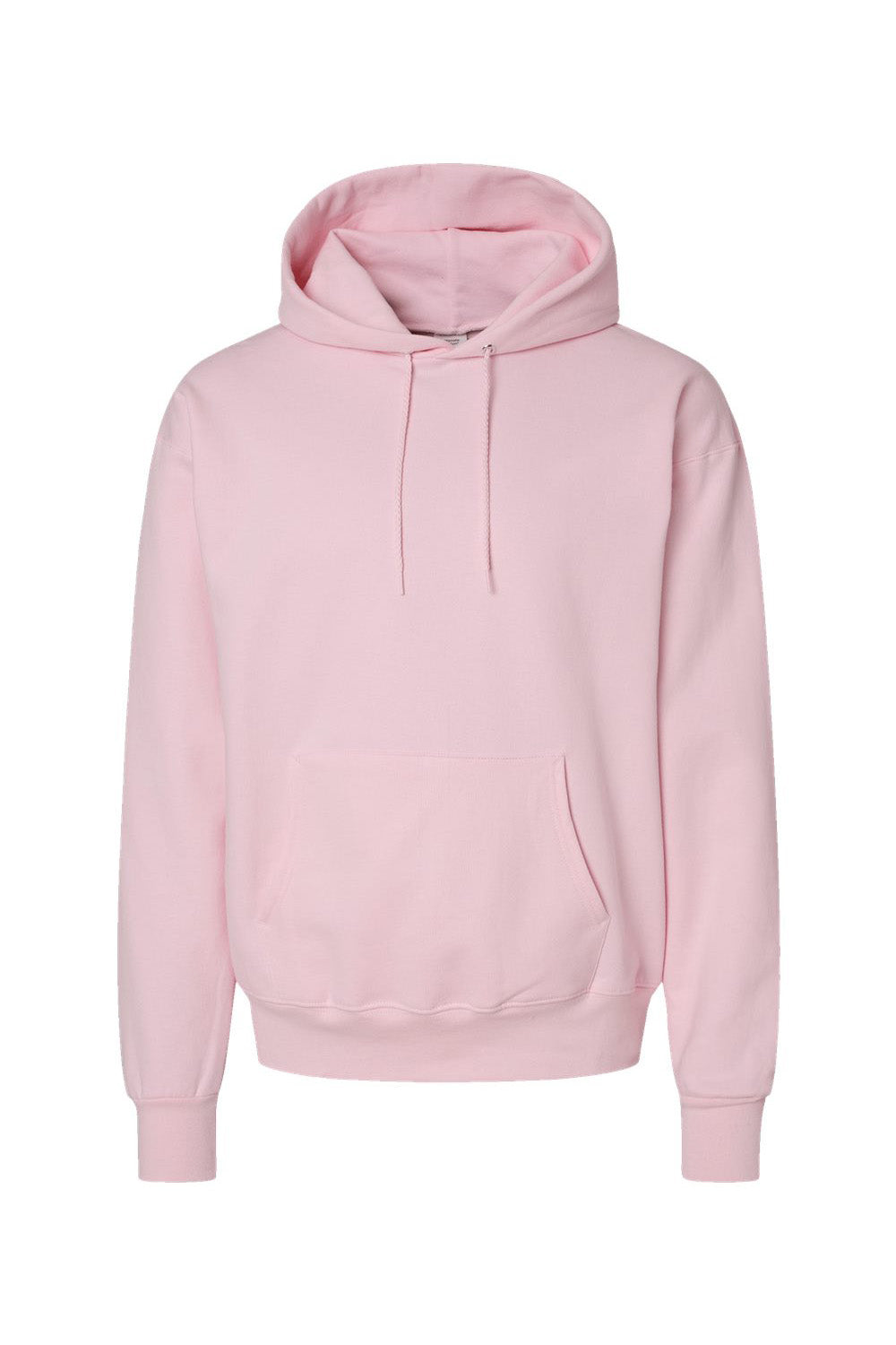 Hanes F170 Mens Ultimate Cotton PrintPro XP Pill Resistant Hooded Sweatshirt Hoodie w/ Pouch Pocket Pale Pink Flat Front