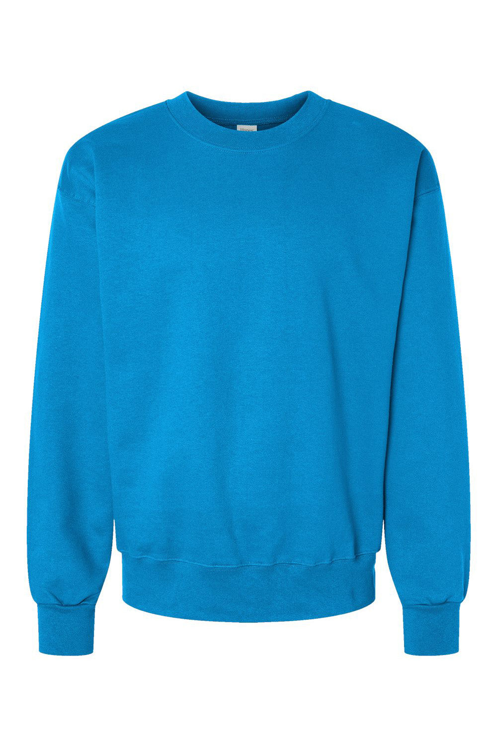 Hanes F260 Mens Ultimate Cotton PrintPro XP Pill Resistant Crewneck Sweatshirt Teal Blue Flat Front