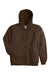 Hanes F283/F280 Mens Ultimate Cotton PrintPro XP Pill Resistant Full Zip Hooded Sweatshirt Hoodie w/ Pockets Dark Chocolate Brown Flat Front