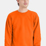 Hanes Mens EcoSmart Print Pro XP Pill Resistant Fleece Crewneck Sweatshirt - Orange