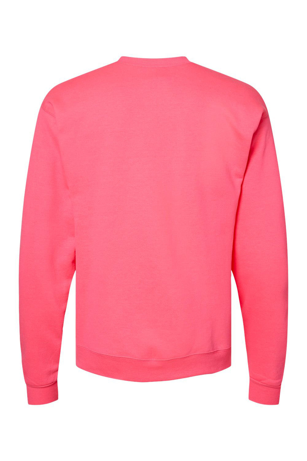 Hanes P160/P1607 Mens EcoSmart Print Pro XP Pill Resistant Fleece Crewneck Sweatshirt Safety Pink Flat Back