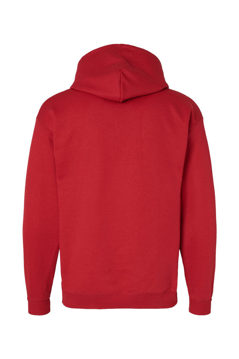 Hanes P170 Mens EcoSmart Print Pro XP Pill Resistant Hooded Sweatshirt Hoodie w/ Pouch Pocket Athletic Crimson Red Flat Back