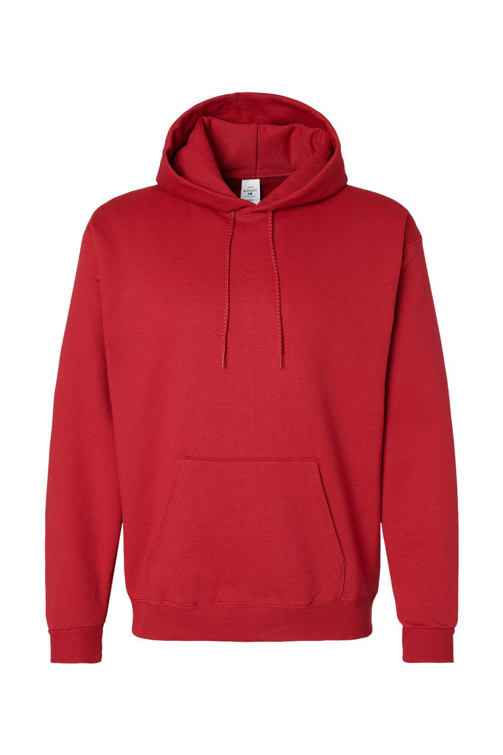 Hanes P170 Mens EcoSmart Print Pro XP Pill Resistant Hooded Sweatshirt Hoodie w/ Pouch Pocket Athletic Crimson Red Flat Front